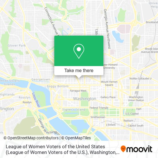 League of Women Voters of the United States (League of Women Voters of the U.S.) map