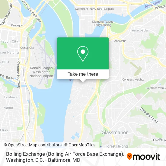 Bolling Exchange (Bolling Air Force Base Exchange) map