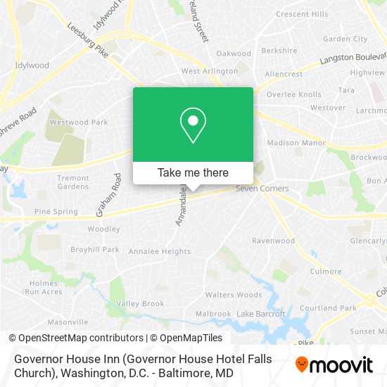 Governor House Inn (Governor House Hotel Falls Church) map