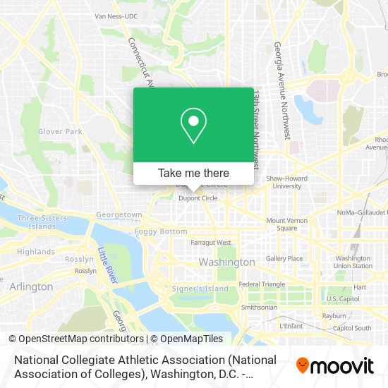 National Collegiate Athletic Association (National Association of Colleges) map