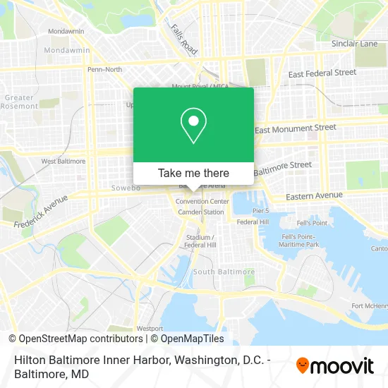 Hilton Baltimore Inner Harbor map