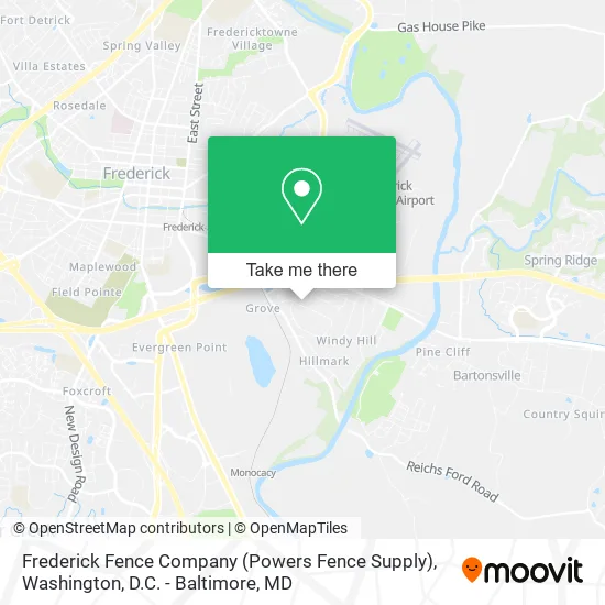 Mapa de Frederick Fence Company (Powers Fence Supply)
