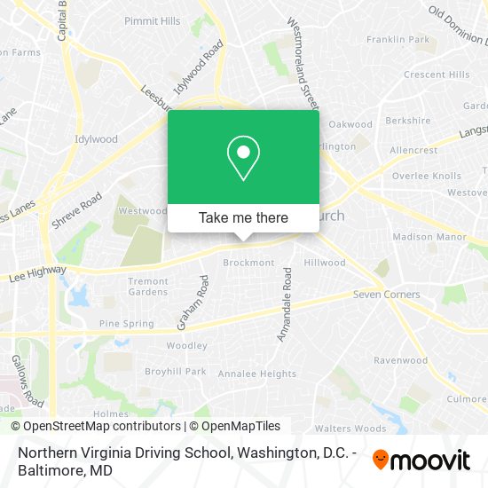 Mapa de Northern Virginia Driving School