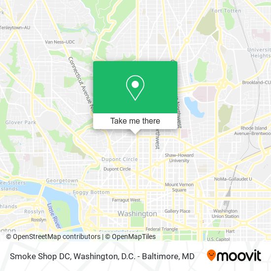 Smoke Shop DC map