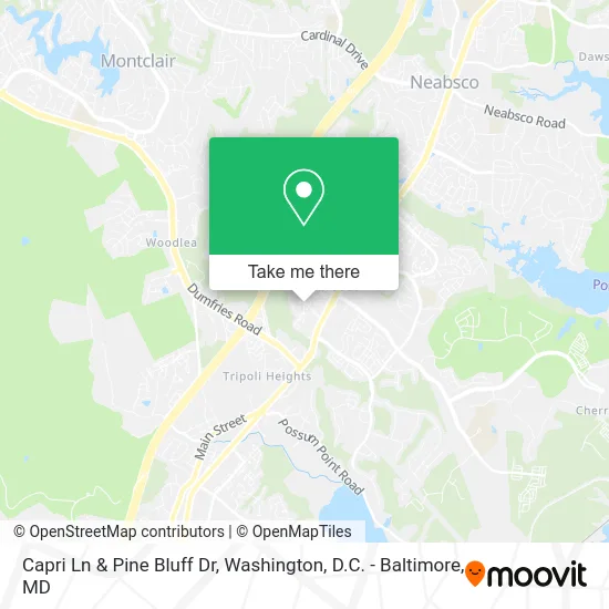 Capri Ln & Pine Bluff Dr map