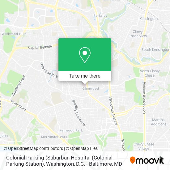 Colonial Parking (Suburban Hospital (Colonial Parking Station) map