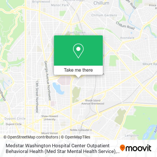 Mapa de Medstar Washington Hospital Center Outpatient Behavioral Health (Med Star Mental Health Service)