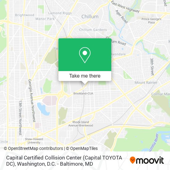 Mapa de Capital Certified Collision Center (Capital TOYOTA DC)