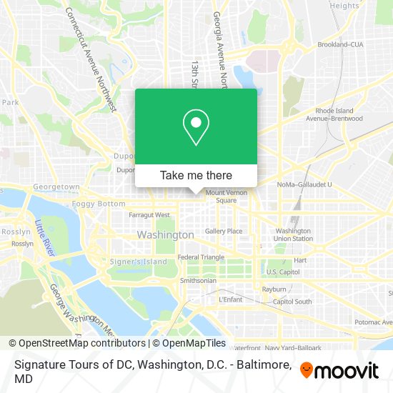 Mapa de Signature Tours of DC