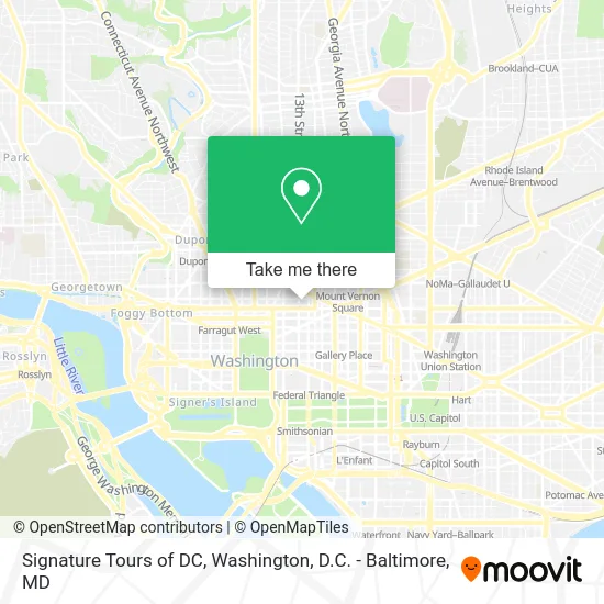 Signature Tours of DC map