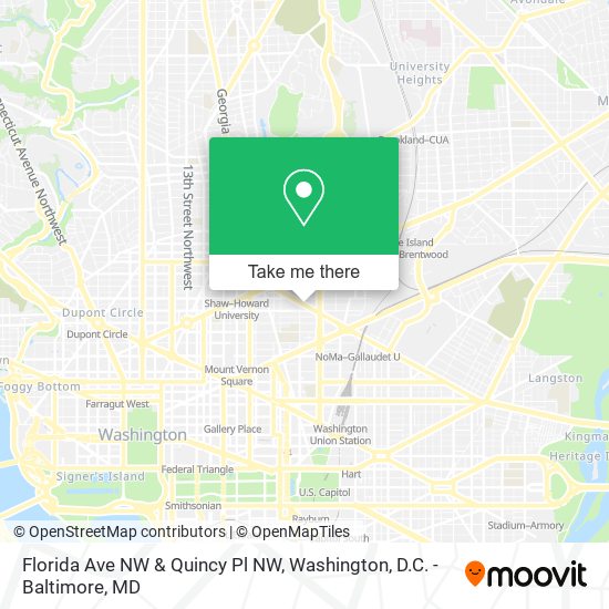 Florida Ave NW & Quincy Pl NW map