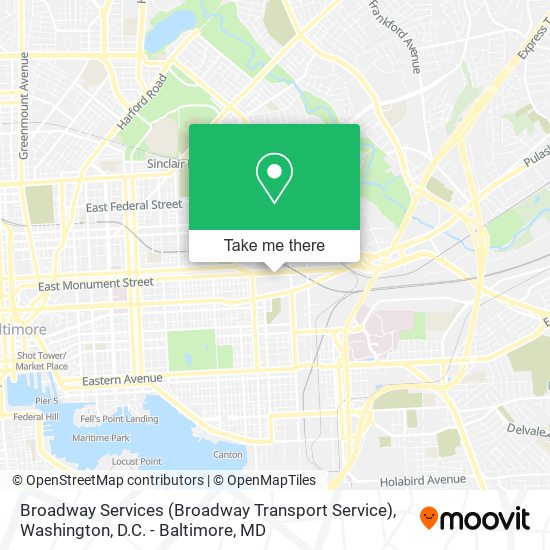 Mapa de Broadway Services (Broadway Transport Service)