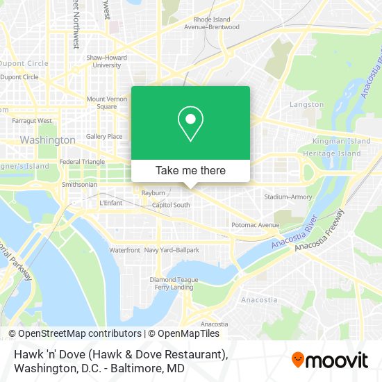 Mapa de Hawk 'n' Dove (Hawk & Dove Restaurant)