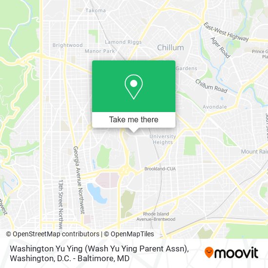 Washington Yu Ying (Wash Yu Ying Parent Assn) map