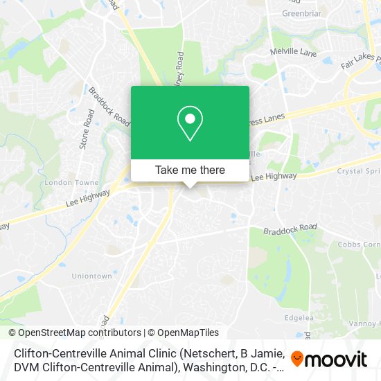 Mapa de Clifton-Centreville Animal Clinic (Netschert, B Jamie, DVM Clifton-Centreville Animal)
