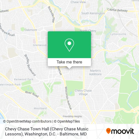 Chevy Chase Town Hall (Chevy Chase Music Lessons) map