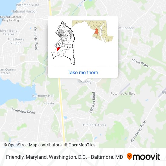 Friendly, Maryland map