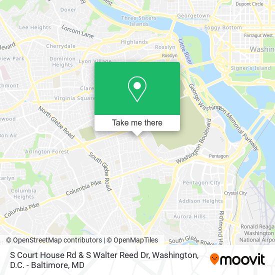 Mapa de S Court House Rd & S Walter Reed Dr