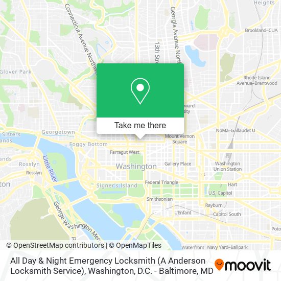 Mapa de All Day & Night Emergency Locksmith (A Anderson Locksmith Service)