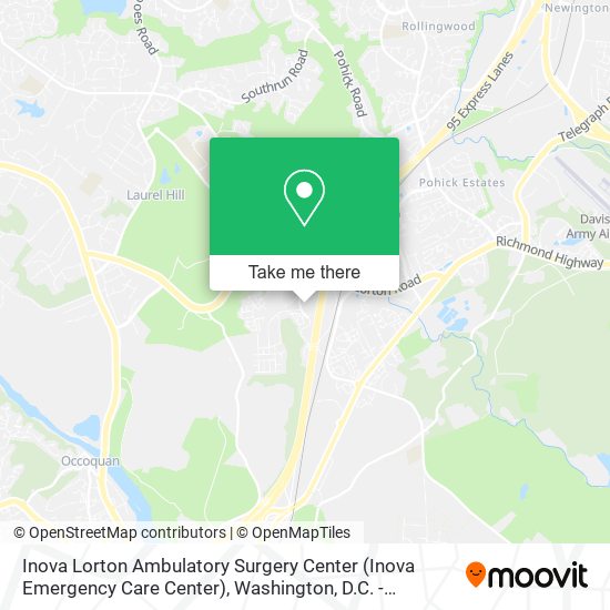 Mapa de Inova Lorton Ambulatory Surgery Center (Inova Emergency Care Center)