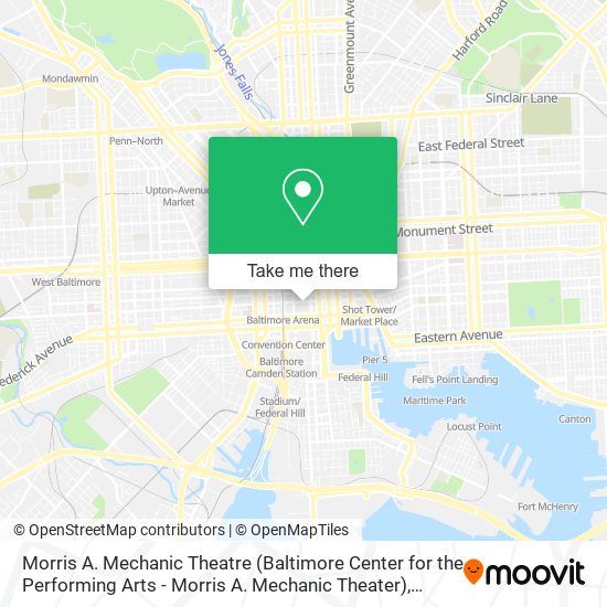 Morris A. Mechanic Theatre (Baltimore Center for the Performing Arts - Morris A. Mechanic Theater) map