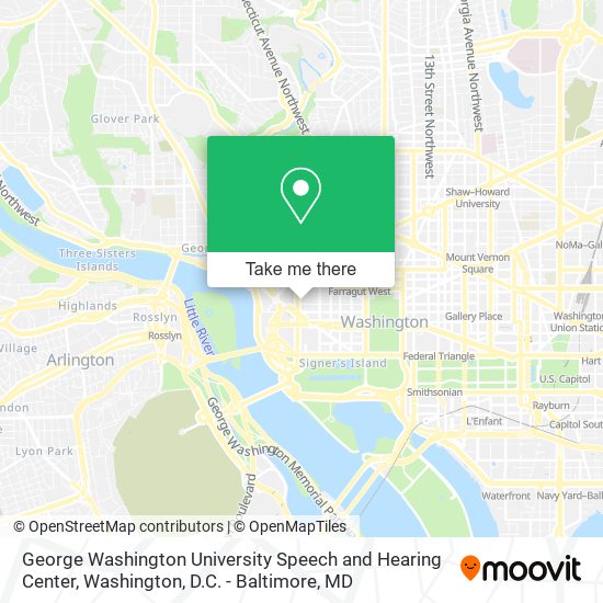 George Washington University Speech and Hearing Center map