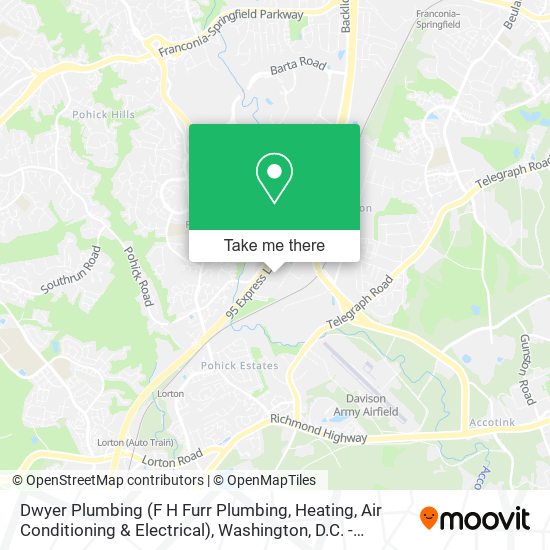 Mapa de Dwyer Plumbing (F H Furr Plumbing, Heating, Air Conditioning & Electrical)