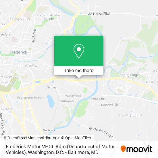 Frederick Motor VHCL Adm (Department of Motor Vehicles) map