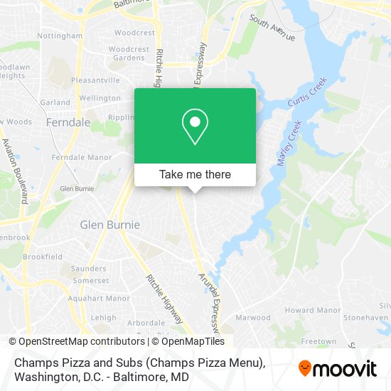 Mapa de Champs Pizza and Subs (Champs Pizza Menu)