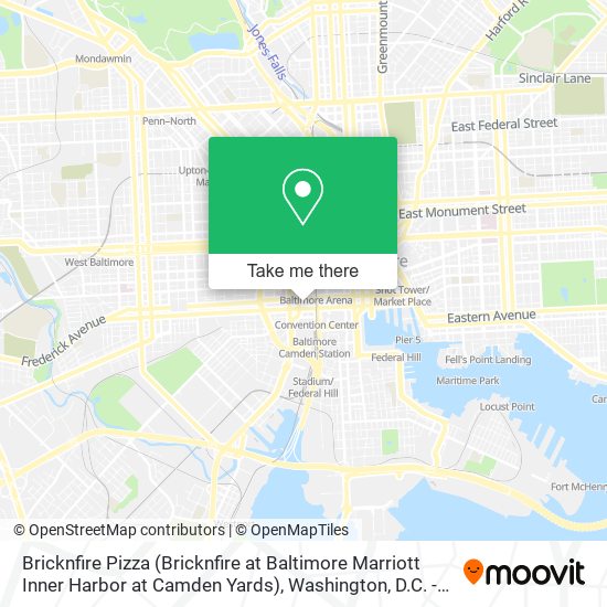 Bricknfire Pizza (Bricknfire at Baltimore Marriott Inner Harbor at Camden Yards) map