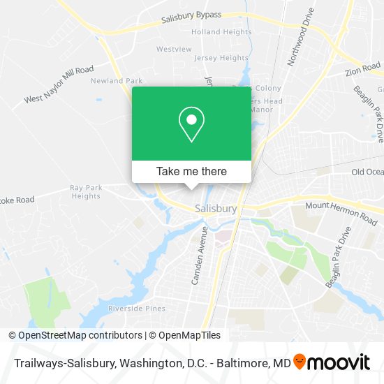Mapa de Trailways-Salisbury