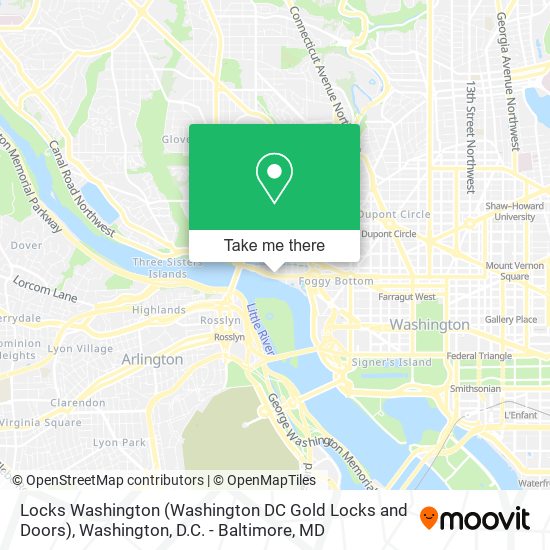 Mapa de Locks Washington (Washington DC Gold Locks and Doors)