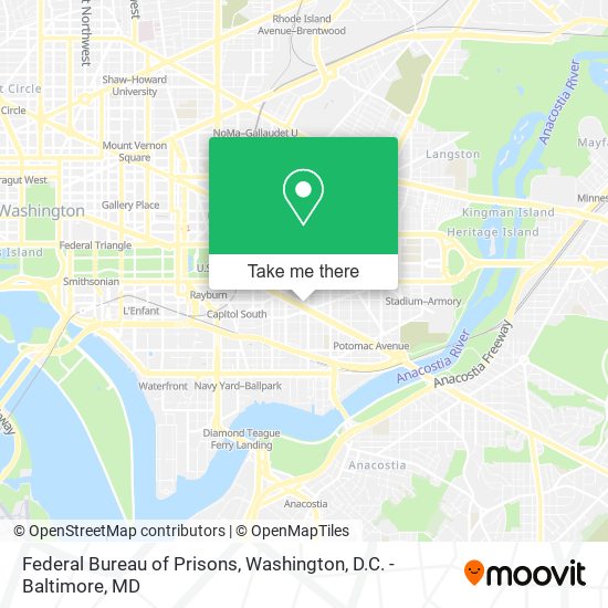 Federal Bureau of Prisons map