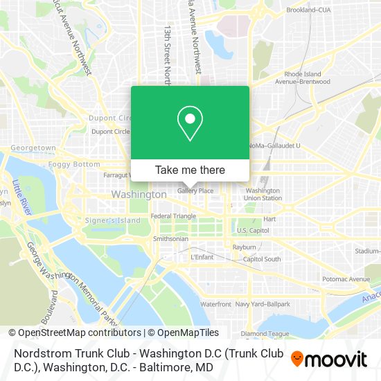 Mapa de Nordstrom Trunk Club - Washington D.C (Trunk Club D.C.)