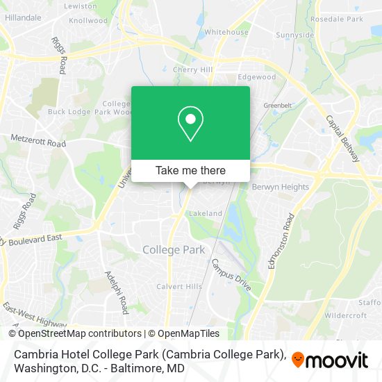 Cambria Hotel College Park map