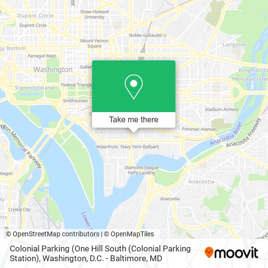 Colonial Parking (One Hill South (Colonial Parking Station) map