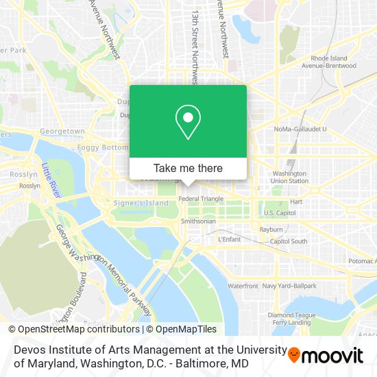 Devos Institute of Arts Management at the University of Maryland map