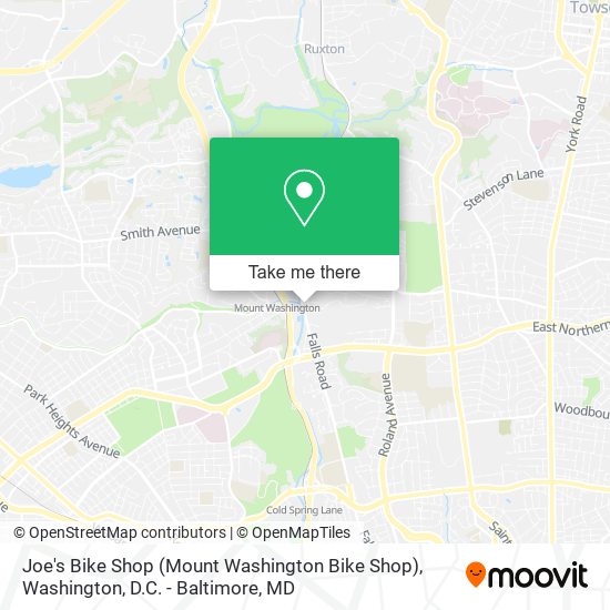 Mapa de Joe's Bike Shop (Mount Washington Bike Shop)