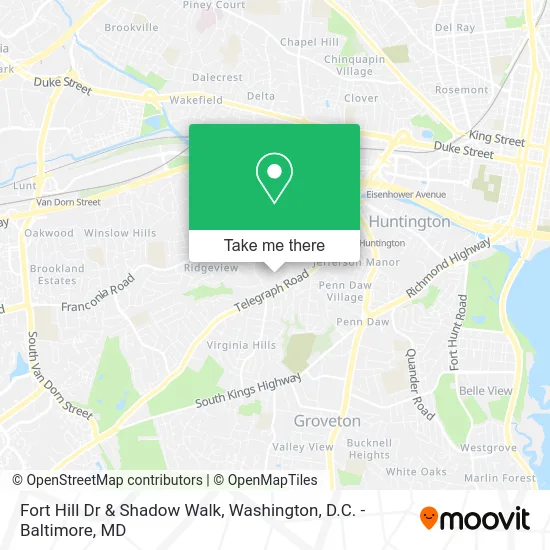 Fort Hill Dr & Shadow Walk map