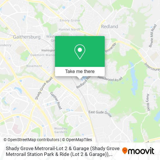 Shady Grove Metrorail-Lot 2 & Garage (Shady Grove Metrorail Station Park & Ride (Lot 2 & Garage)) map