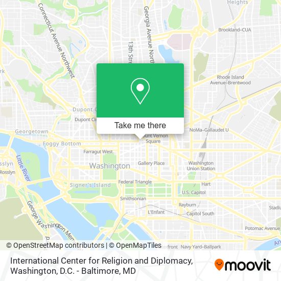 Mapa de International Center for Religion and Diplomacy