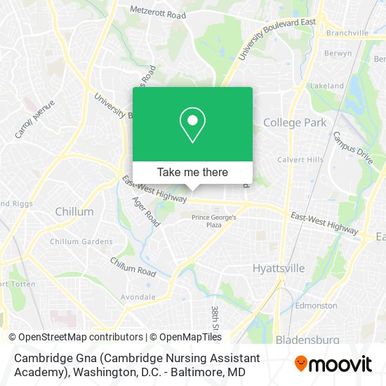 Mapa de Cambridge Gna (Cambridge Nursing Assistant Academy)