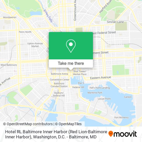 Mapa de Hotel RL Baltimore Inner Harbor (Red Lion-Baltimore Inner Harbor)