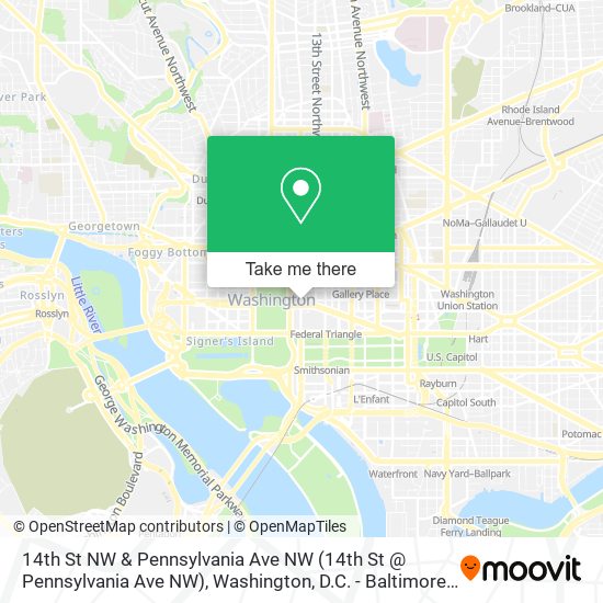 14th St NW & Pennsylvania Ave NW map