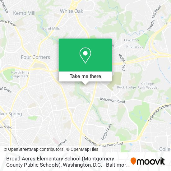 Broad Acres Elementary School (Montgomery County Public Schools) map