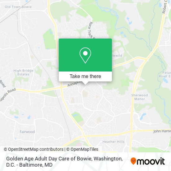Golden Age Adult Day Care of Bowie map