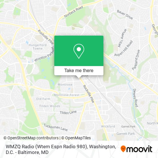 Mapa de WMZQ Radio (Wtem Espn Radio 980)