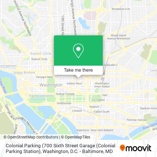Mapa de Colonial Parking (700 Sixth Street Garage (Colonial Parking Station)