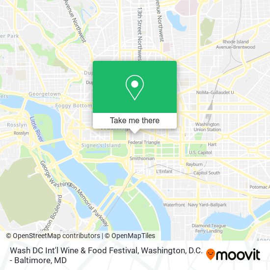 Wash DC Int'l Wine & Food Festival map