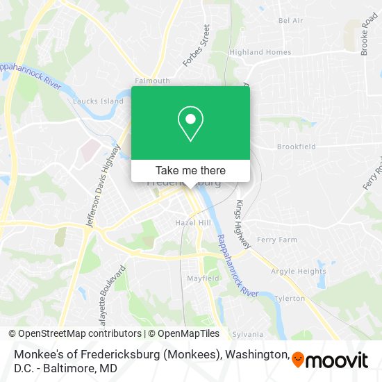 Monkee's of Fredericksburg (Monkees) map